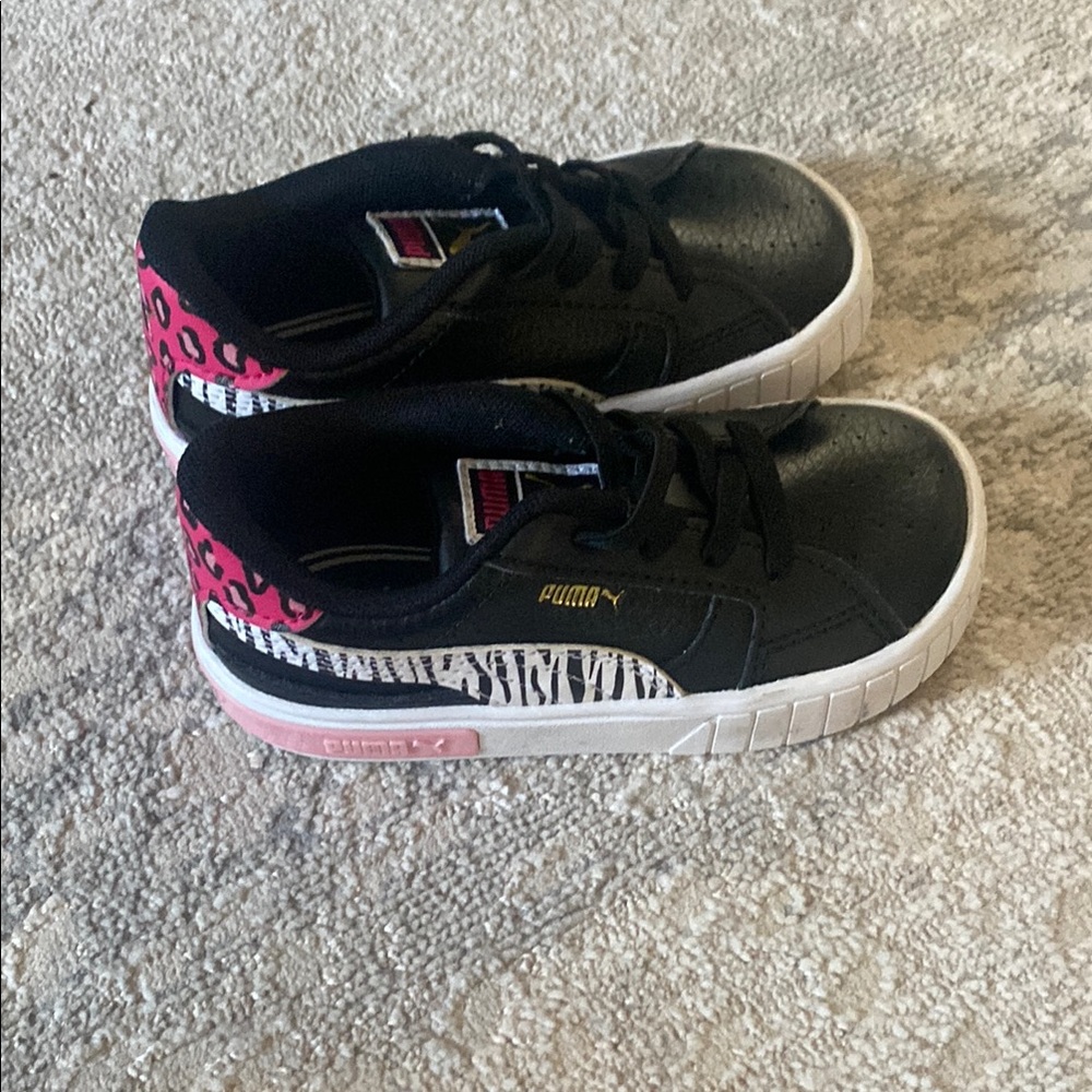 Puma Black and Pink Kids Shoes